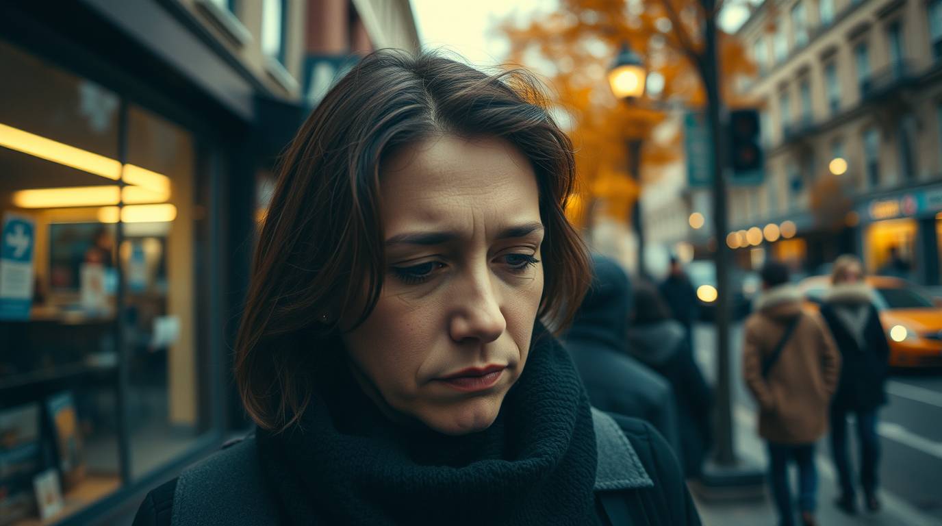 A sad and lonely woman