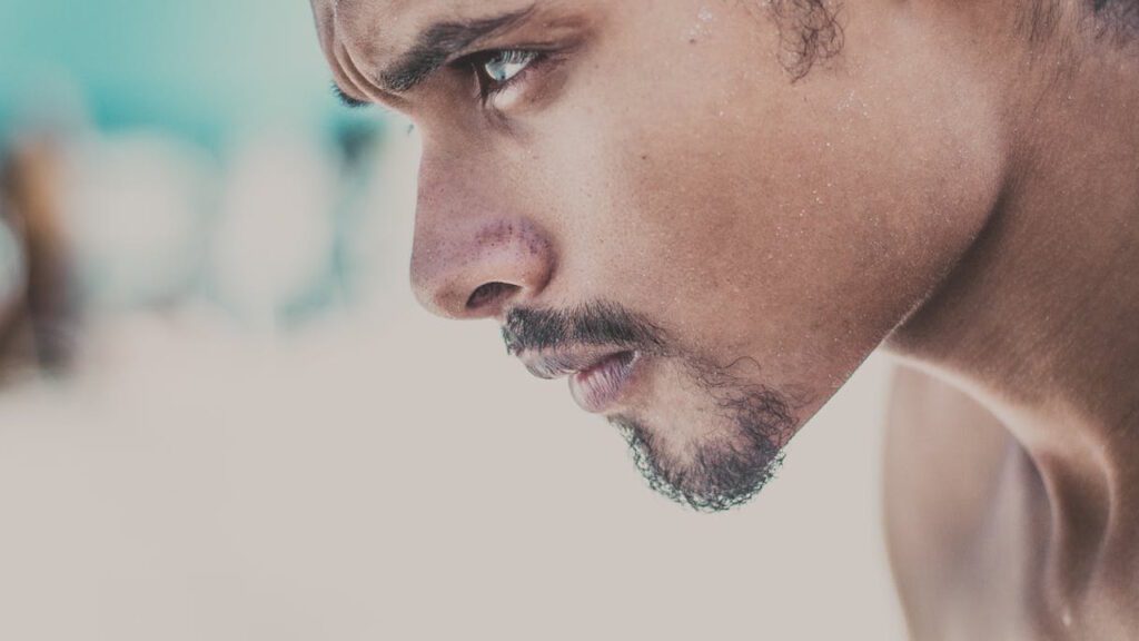 Man focusing on success