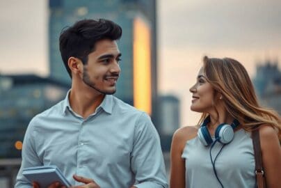 A young couple in the city
