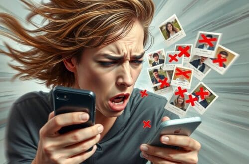 Lady rejecting all prospects on a dating app